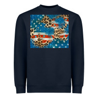 Navy leopard glitter american flag Heavyweight Sweatshirt - CowGirlArtShop