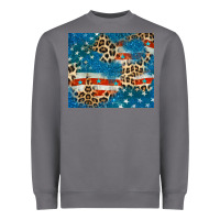 Leopard Glitter American Flag Heavyweight Sweatshirt | Teevron