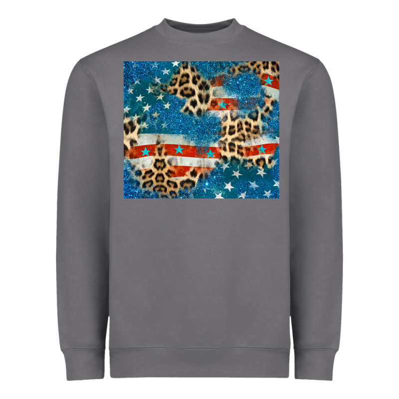 Leopard Glitter American Flag Heavyweight Sweatshirt by CowGirlArtShop | Teevron