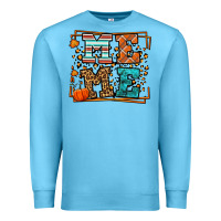 Ocean Blue Fall Autumn Leopard Meme Premium Sweatshirt - LillyAllenDesigns
