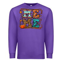 Purple Fall Autumn Leopard Meme Premium Sweatshirt - LillyAllenDesigns