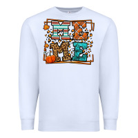 White Fall Autumn Leopard Meme Premium Sweatshirt - LillyAllenDesigns