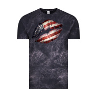 Cloud Black American Flag Lips Vintage Tee - Bettercallsaul