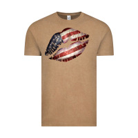 Vintage Coffee American Flag Lips Vintage Tee - Bettercallsaul
