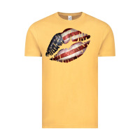 Vintage Mustard American Flag Lips Vintage Tee - Bettercallsaul