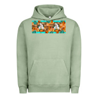 Pigment Oil Green Goat Family Fall Urban Hoodie - Artiststas