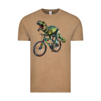 Vintage Coffee t rex dinosaur riding dinosaur Vintage Tee - RanaPortraitStore