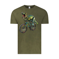 Vintage Olive t rex dinosaur riding dinosaur Vintage Tee - RanaPortraitStore