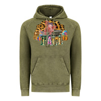 Fall Scene Pumpkin Watercolor Pig Wagon Serape Cheetah Vintage Hoodie | Teevron