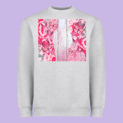 Custom Name  Breast Cancer Heavyweight Sweatshirt Designed By Cowgirlartshop
