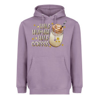 Lavender Half Human Half Coffee Heavyweight Hoodie - CowhideDigitalArt