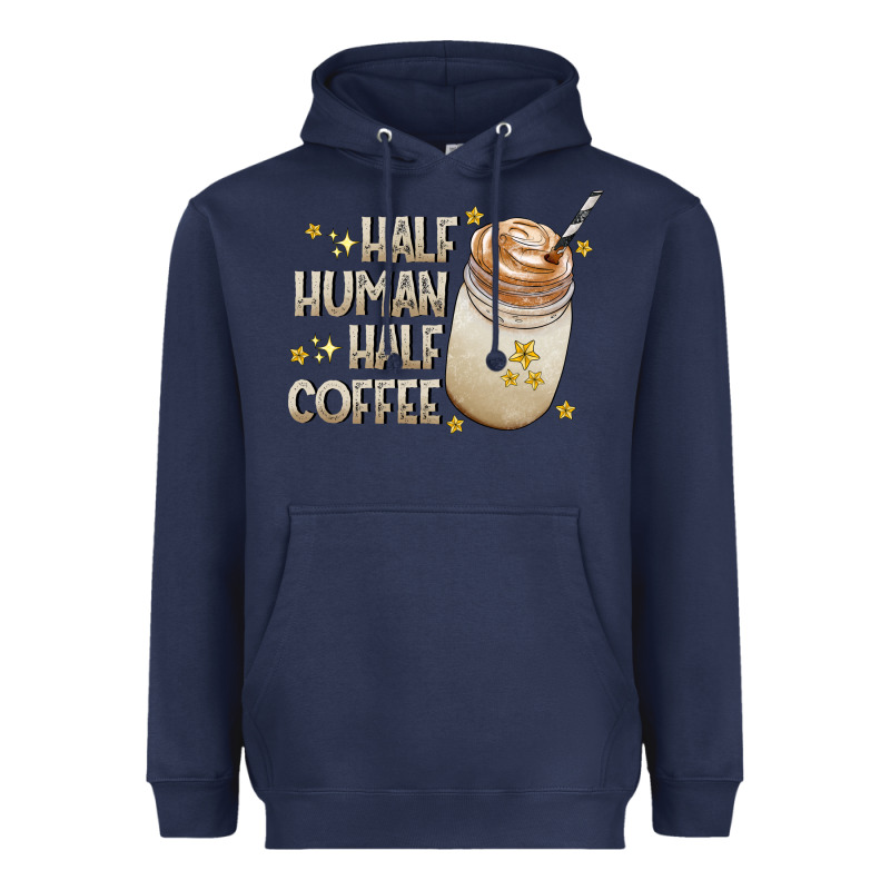 Half Human Half Coffee Heavyweight Hoodie by CowhideDigitalArt | Teevron