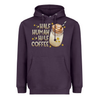 Plum Half Human Half Coffee Heavyweight Hoodie - CowhideDigitalArt