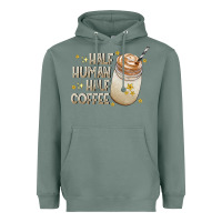 Sage Half Human Half Coffee Heavyweight Hoodie - CowhideDigitalArt