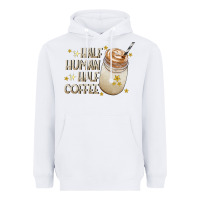 White Half Human Half Coffee Heavyweight Hoodie - CowhideDigitalArt