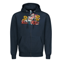 Navy Kentucky 4th of July Zipper Hoodie - FaDigitalArtStudio