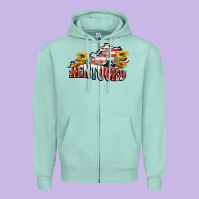 Kentucky 4th Of July Zipper Hoodie Designed By Fadigitalartstudio