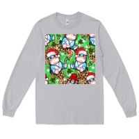 Moon Dust Christmas cute hippo sitting Long Sleeve Tee - NancyCooperArtShop