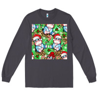 Smoke Christmas cute hippo sitting Long Sleeve Tee - NancyCooperArtShop