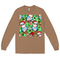 Toasted Coconut Christmas cute hippo sitting Long Sleeve Tee - NancyCooperArtShop