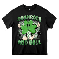 Black shamrock and roll Heavy Core Tee - MaliasSmallBusiness