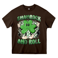 Chocolate Brown shamrock and roll Heavy Core Tee - MaliasSmallBusiness