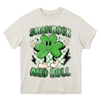 Cream shamrock and roll Heavy Core Tee - MaliasSmallBusiness
