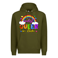 Army Green Coolest queer in town Premium Hoodie - FaDigitalArtStudio