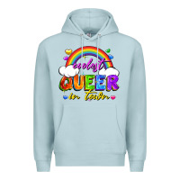 Blue Mist Coolest queer in town Premium Hoodie - FaDigitalArtStudio