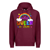 Burgundy Coolest queer in town Premium Hoodie - FaDigitalArtStudio