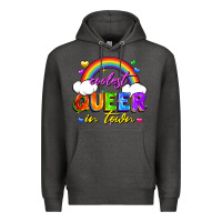 Charcoal Heather Coolest queer in town Premium Hoodie - FaDigitalArtStudio