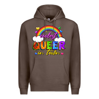 Coffee Coolest queer in town Premium Hoodie - FaDigitalArtStudio