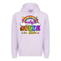 Lilac Coolest queer in town Premium Hoodie - FaDigitalArtStudio