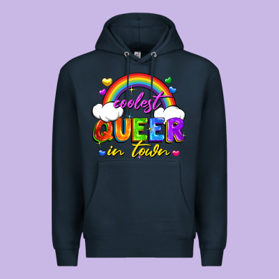 Coolest Queer In Town Premium Hoodie Designed By Fadigitalartstudio