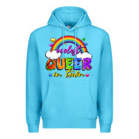 Ocean Blue Coolest queer in town Premium Hoodie - FaDigitalArtStudio