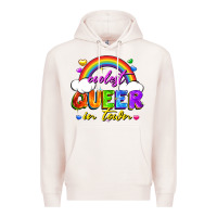 Pale Pink Coolest queer in town Premium Hoodie - FaDigitalArtStudio