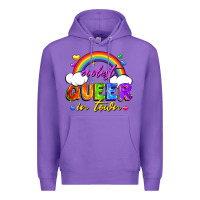 Purple Coolest queer in town Premium Hoodie - FaDigitalArtStudio