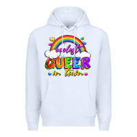 White Coolest queer in town Premium Hoodie - FaDigitalArtStudio