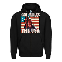 Black God Bless the USA Zipper Hoodie - FaDigitalArtStudio