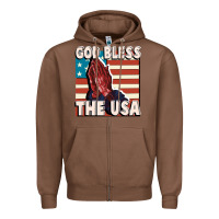 Chestnut God Bless the USA Zipper Hoodie - FaDigitalArtStudio