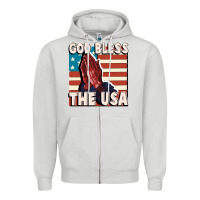 Dove Grey God Bless the USA Zipper Hoodie - FaDigitalArtStudio