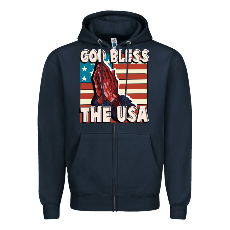 God Bless The Usa Zipper Hoodie by FaDigitalArtStudio | Teevron