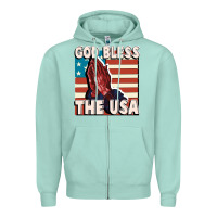 Seafoam God Bless the USA Zipper Hoodie - FaDigitalArtStudio