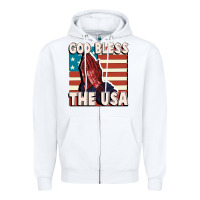 White God Bless the USA Zipper Hoodie - FaDigitalArtStudio