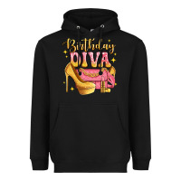 Black birthday diva pink and gold glitter Heavyweight Hoodie - LillyAllenDesigns