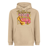 Mushroom birthday diva pink and gold glitter Heavyweight Hoodie - LillyAllenDesigns