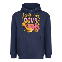 Navy birthday diva pink and gold glitter Heavyweight Hoodie - LillyAllenDesigns