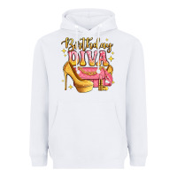 White birthday diva pink and gold glitter Heavyweight Hoodie - LillyAllenDesigns