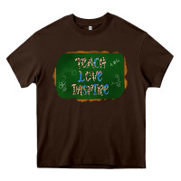 Chocolate Brown teach love inspire chalkboard Heavy Core Tee - AdoDesignShop