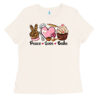Bone peace love bake Ladies Tee - NancyCooperArtShop
